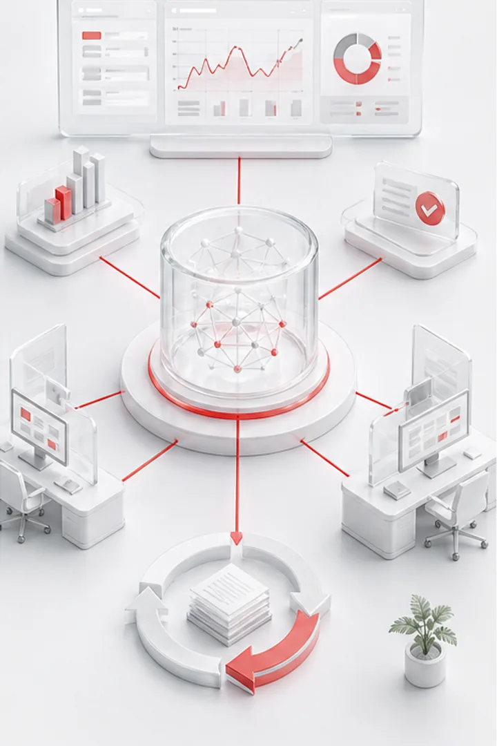 形成可运行可衡量 AI 应用的三维示意